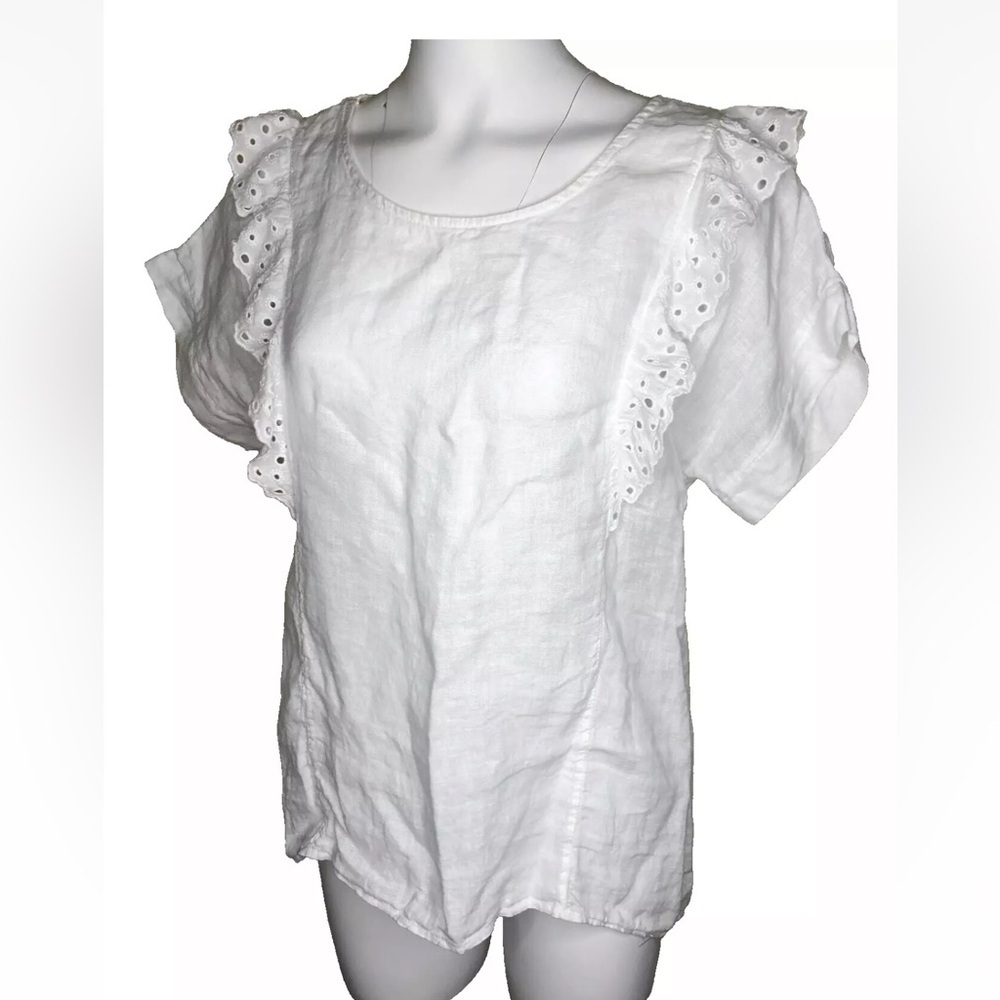 Terzo Millennio Blouse White Linen Women's Made in Italy Size S